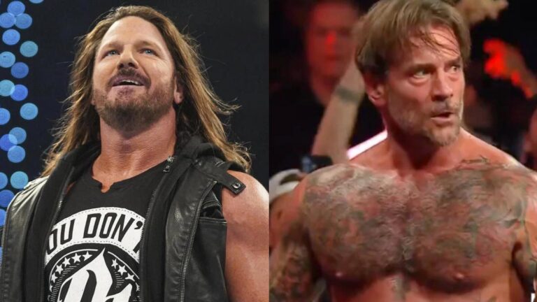 WWE Hall of Famer AJ Styles, next to CM Punk