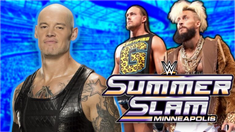 WWE SummerSlam 2026 logo with Baron Corbin, Enzo Amore and Big Cass
