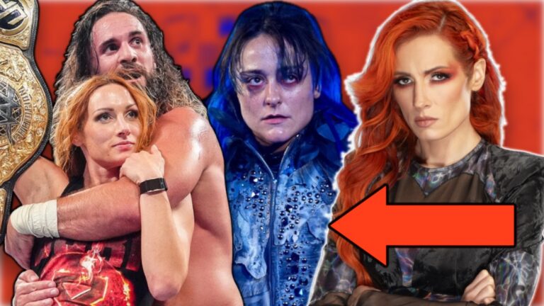 WWE's Becky Lynch with Seth Rollins and Lyra Valkyria