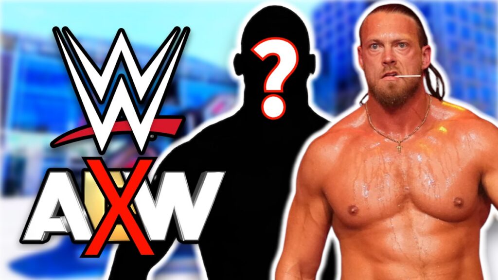 AEW and WWE logos with Big Bill/Big Cass