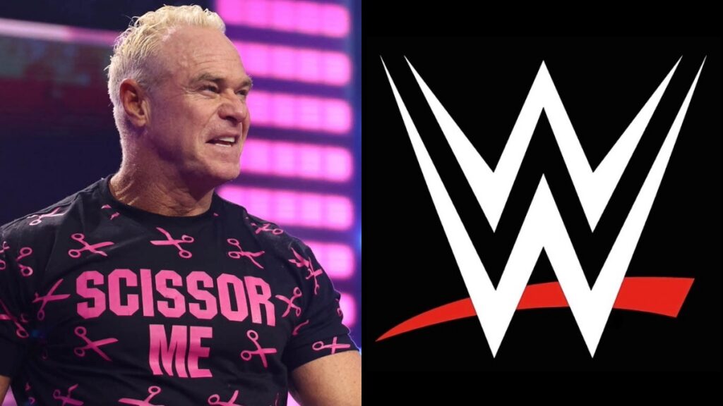 AEW's Billy Gunn and a WWE logo