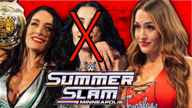 WWE SummerSlam 2026 logo with Brie Bella, Paige and Nikki Bella