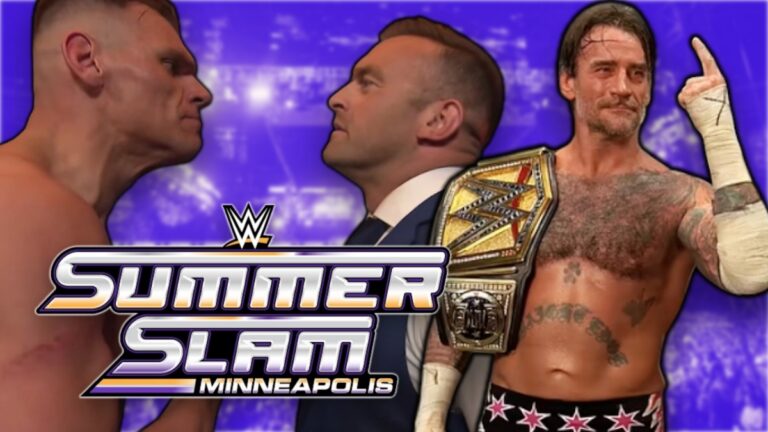 WWE SummerSlam 2026 logo with CM Punk, Nick Aldis and GUNTHER