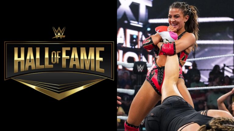 WWE Hall of Fame logo and NXT's Kendal Grey