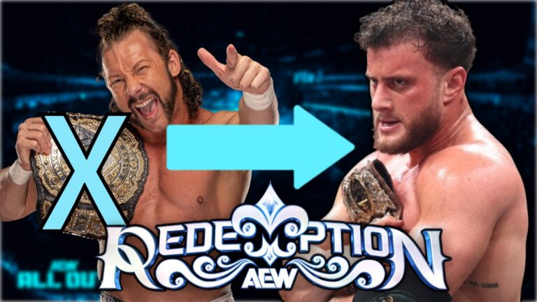 AEW Redemption logo with MJF and Kenny Omega