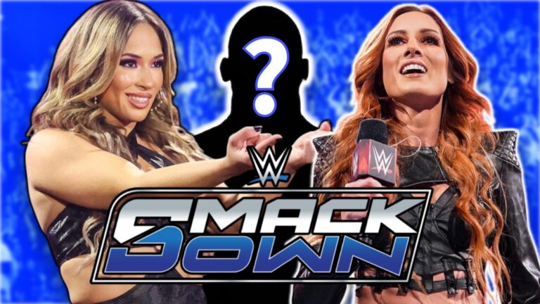 WWE SmackDown logo with Lola Vice and Becky Lynch