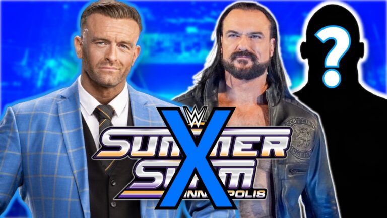 WWE SummerSlam logo with Nick Aldis and Drew McIntyre