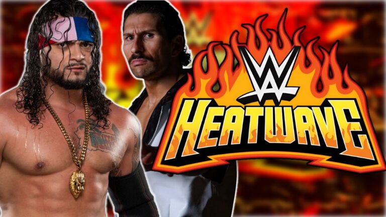 Mike Santana and Richard Holliday next to the WWE NXT Heatwave logo
