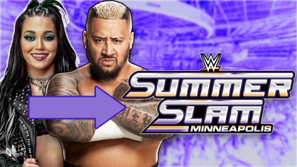 WWE SummerSlam 2026 logo with Solo Sikoa and Roxanne Perez