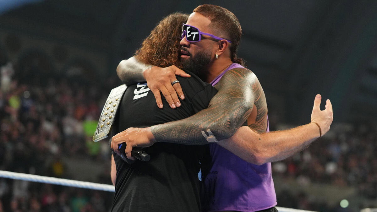 Undisputed WWE Champion Sami Zayn and Jey Uso on SmackDown