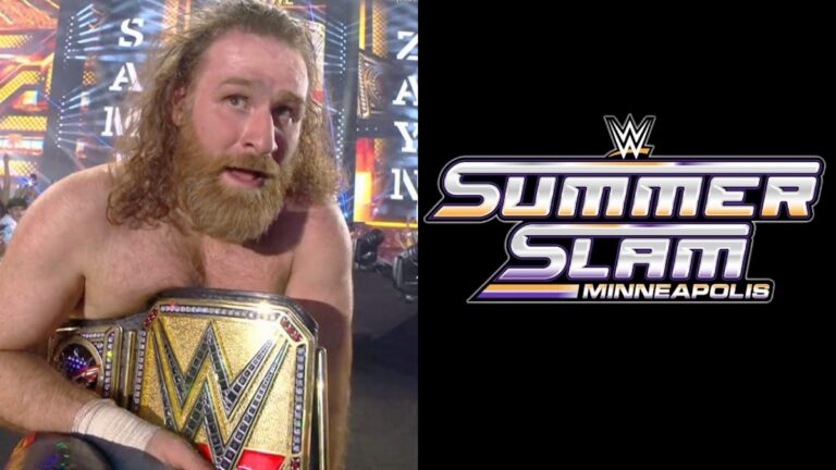 Undisputed WWE Champion Sami Zayn next to the SummerSlam 2026 logo