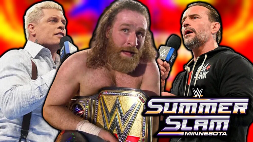 WWE SummerSlam logo, Sami Zayn, Cody Rhodes and CM Punk