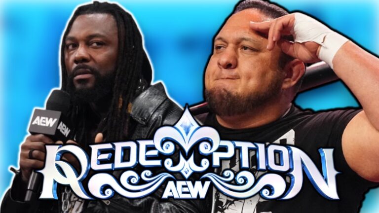 AEW Redemption 2026 logo with Samoa Joe and Swerve Strickland