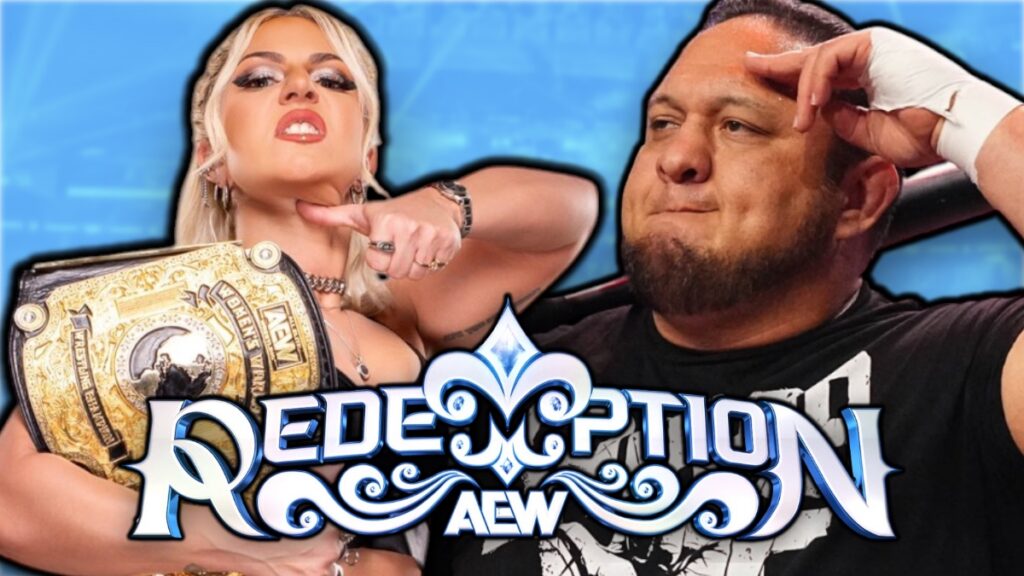 AEW Redemption 2026 logo with Thekla and Samoa Joe