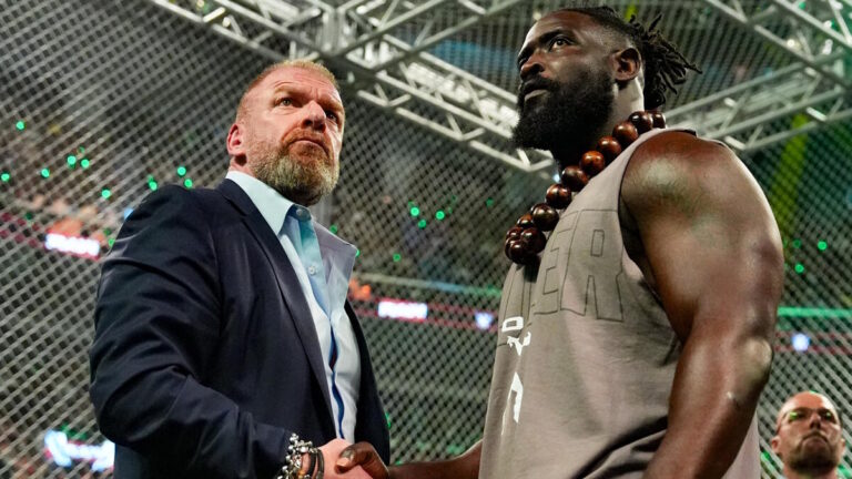 WWE stars Triple H and Oba Femi