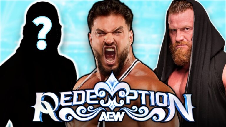 AEW Redemption 2026 logo with Wardlow and Buddy Matthews
