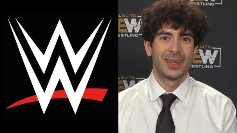 WWE logo and AEW CEO Tony Khan