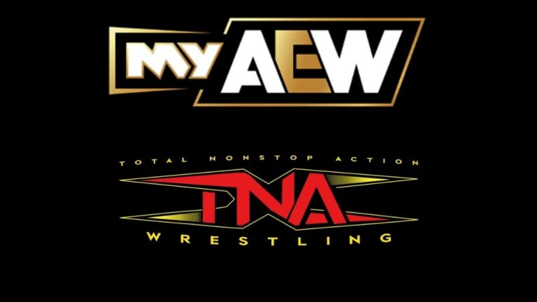 The MyAEW and TNA Wrestling logos