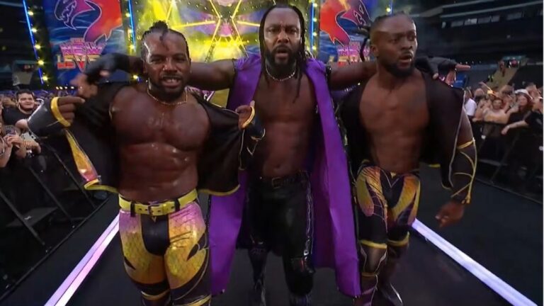 The New Level Austin Creed & Kofi (fka New Day) with Swerve Strickland at AEW All In London