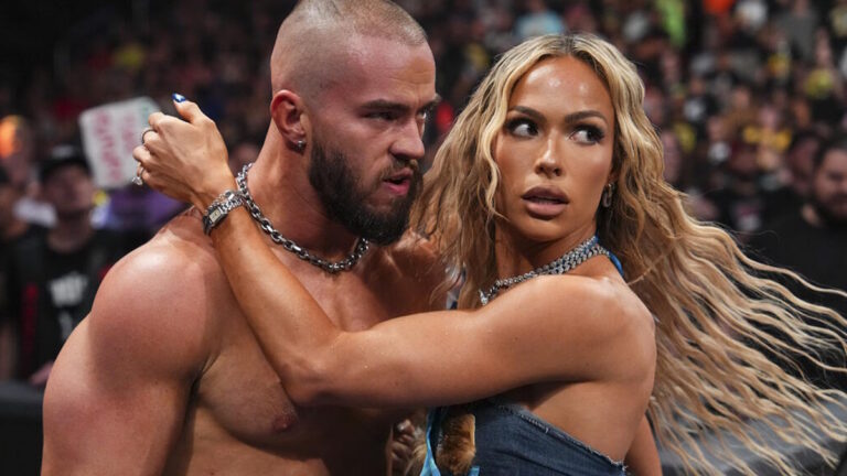 WWE stars Austin Theory & Maxxine Dupri in The Vision.