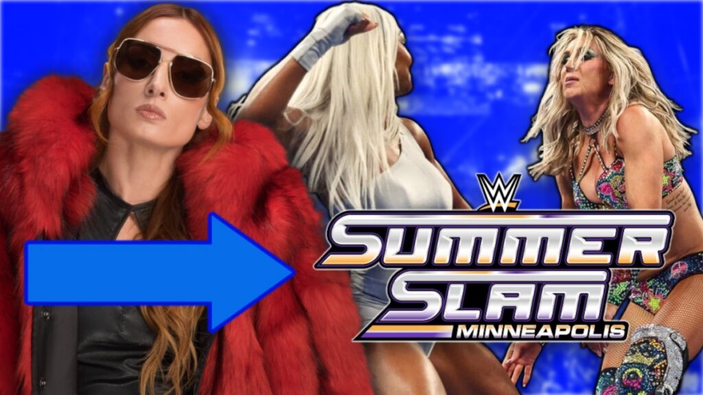WWE SummerSlam 2026 logo with Becky Lynch, Charlotte Flair and Jade Cargill.
