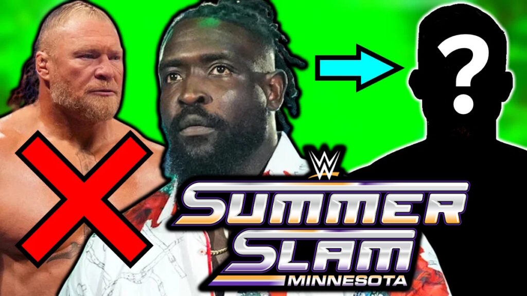 WWE SummerSlam logo, Oba Femi and Brock Lesnar