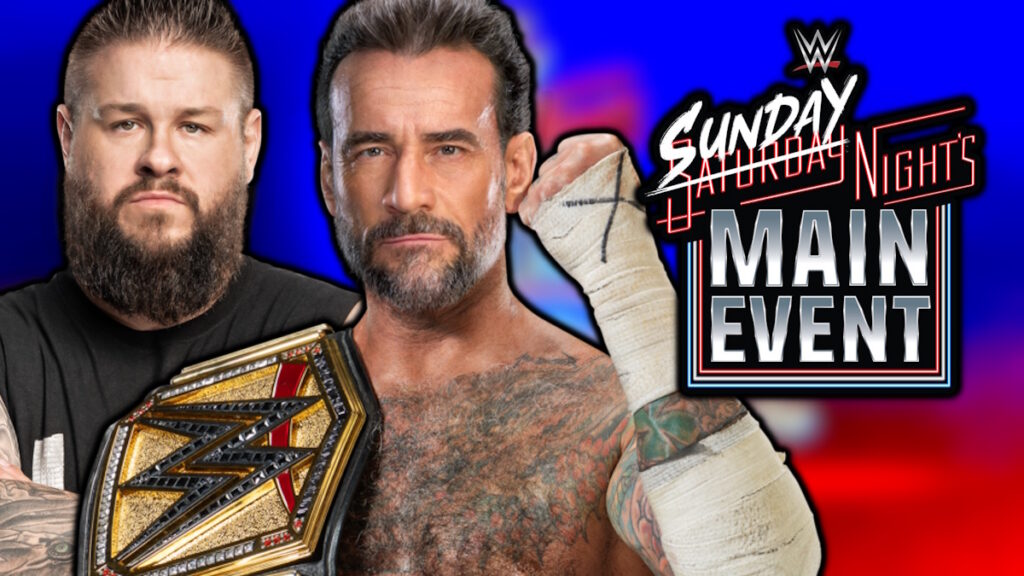 WWE Sunday Night's Main Event logo, CM Punk and Kevin Owens