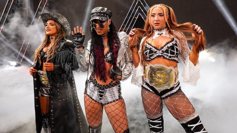 WWE's Fallon Henley, Jacy Jayne and Lainey Reid of Fatal Influence