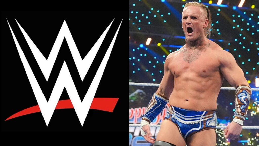 WWE logo and Ilja Dragunov