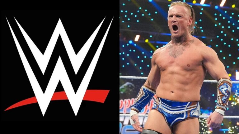 WWE logo and Ilja Dragunov