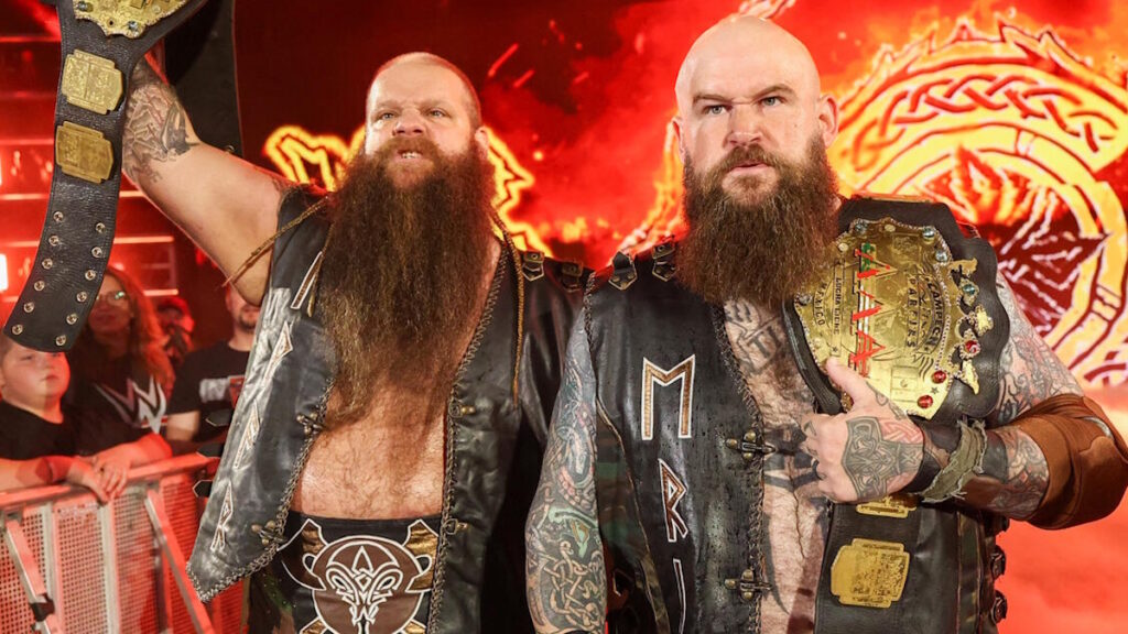 WWE AAA World Tag Team Champions Erik and Ivar of the War Raiders.