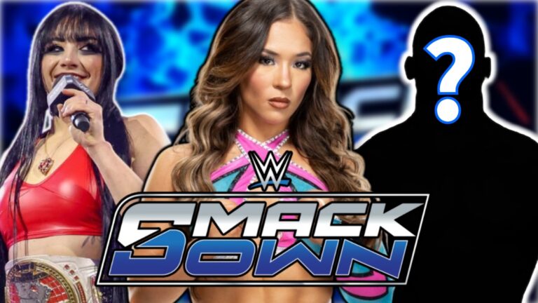 WWE SmackDown logo with Tatum Paxley and Lola Vice