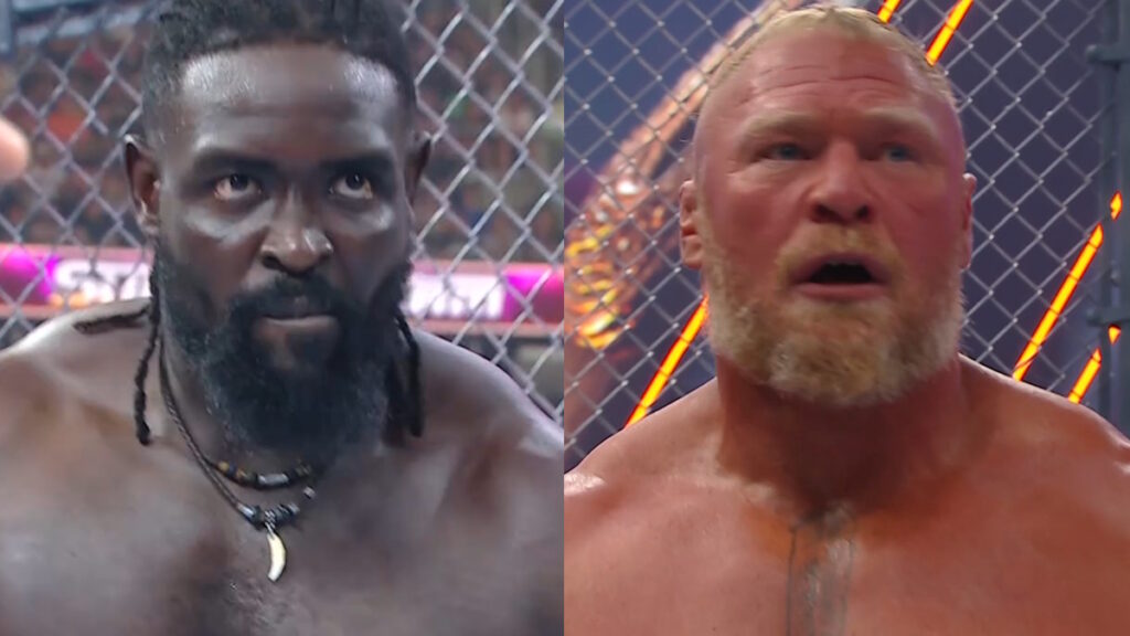 WWE stars Oba Femi and Brock Lesnar