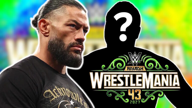 WWE WrestleMania 43 logo and Roman Reigns