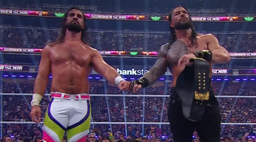 WWE stars Seth Rollins and Roman Reigns