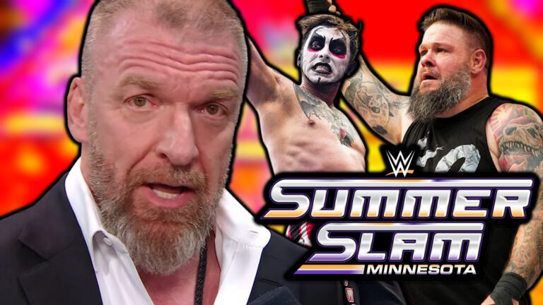 WWE SummerSlam logo, Triple H, Danhausen and Kevin Owens
