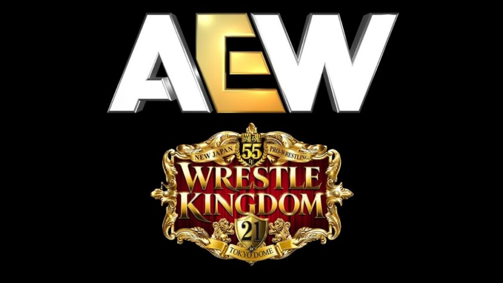AEW and NJPW Wrestle Kingdom 20 logos