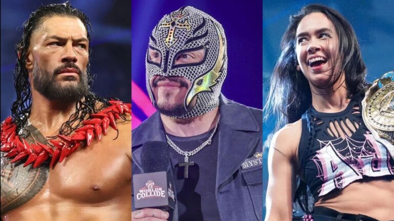 WWE stars Roman Reigns, Rey Mysterio & AJ Lee