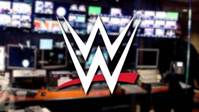 The WWE logo against the production space