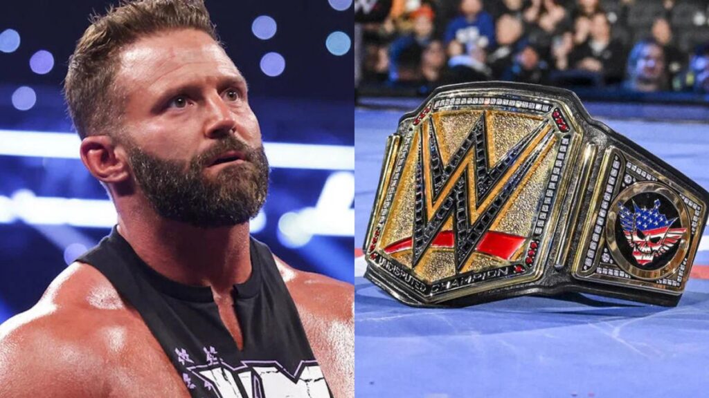 Matt Cardona next to the Undisputed WWE Championship