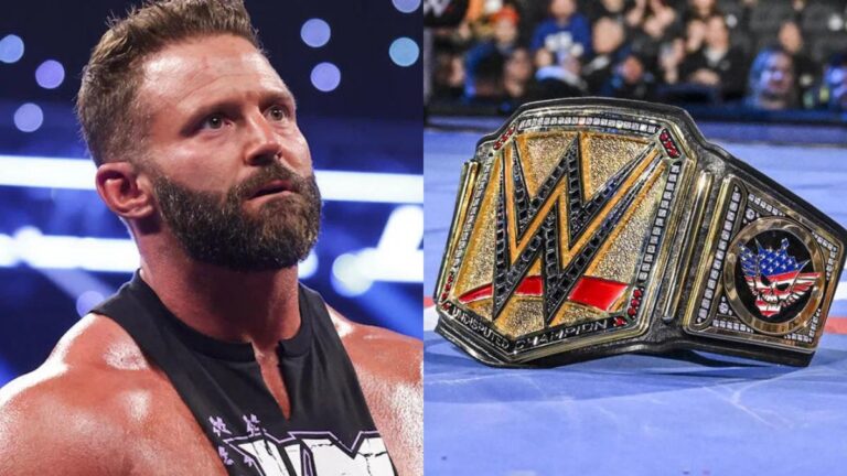 Matt Cardona next to the Undisputed WWE Championship