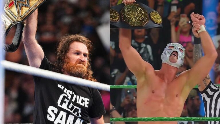 Undisputed WWE Champion Sami Zayn and AAA Mega Champion El Grande Americano