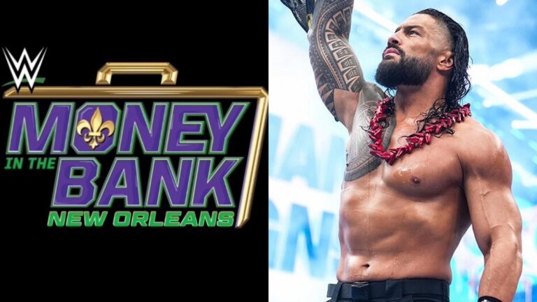 WWE Money in the Bank 2026 logo with Roman Reigns