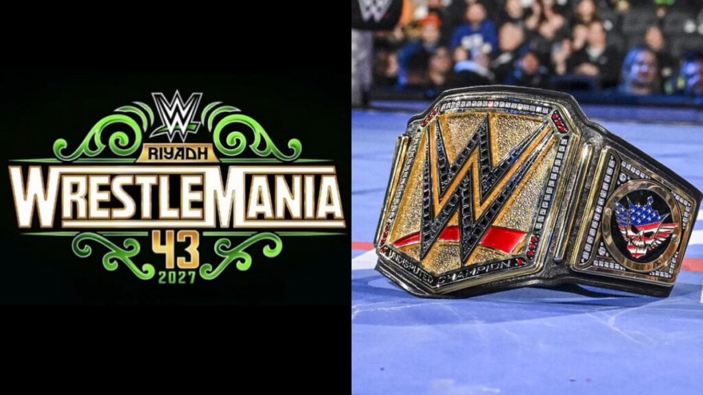 WWE WrestleMania 43 logo with the Undisputed WWE Title.