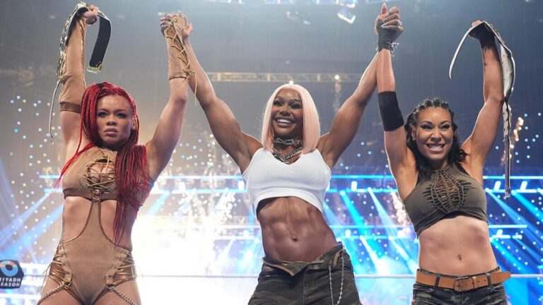 B-Fab, Michin WWE Women's Tag Team Champions with Jade Cargill