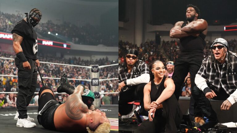 WWE's Carmelo Hayes and Solo Sikoa alongside 946.