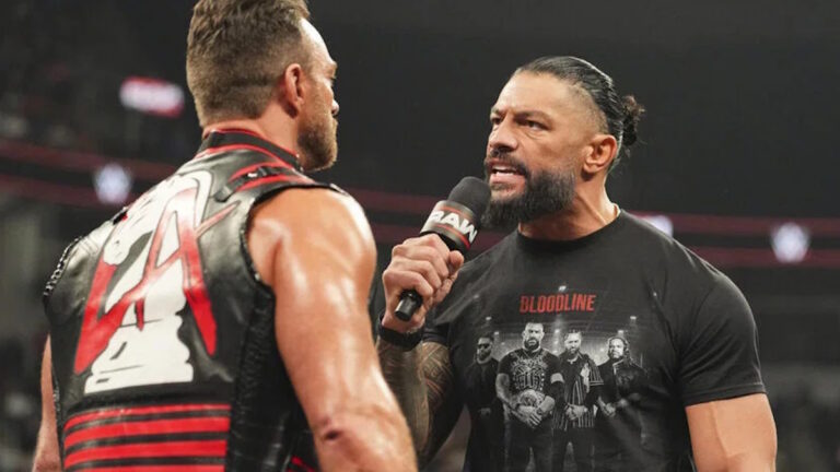 WWE stars LA Knight and Roman Reigns