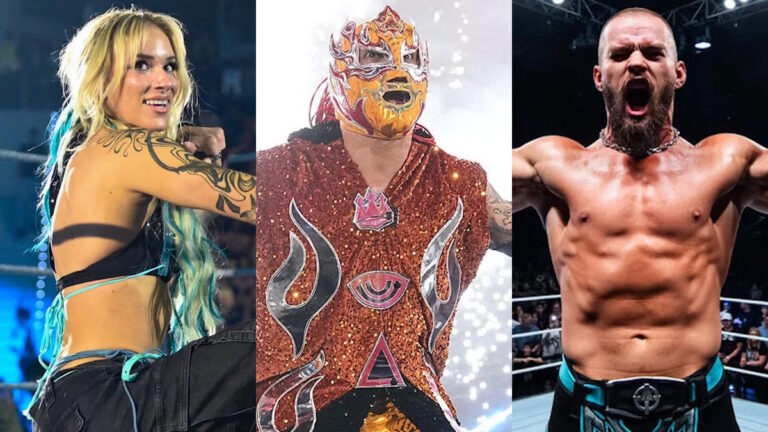 WWE stars Sol Ruca, Rey Fenix and Austin Theory