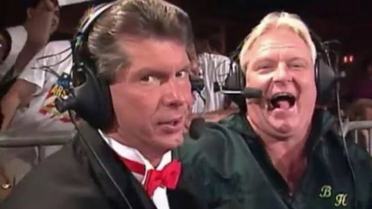 Vintage WWF photo of Vince McMahon and Bobby Heenan