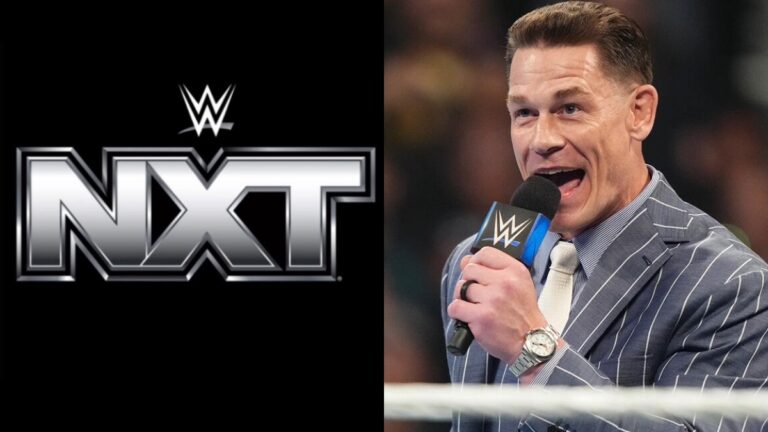 John Cena and WWE NXT logo